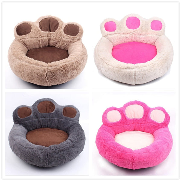 HKM-4860477 Cozy Bear Paw Pet Mat - Soft Plush & PP Cotton for Dogs and Cats in Multiple Sizes and Colors