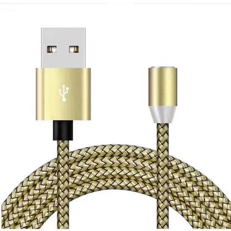 HKM-486099 Three-in-One Magnetic Charging Cable for Android, Type C, and Apple Devices - 1 Meter - 2A Current - Available in Black, Silver, Red, Gold