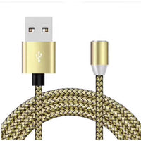 HKM-486099 Three-in-One Magnetic Charging Cable for Android, Type C, and Apple Devices - 1 Meter - 2A Current - Available in Black, Silver, Red, Gold