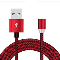 HKM-486099 Three-in-One Magnetic Charging Cable for Android, Type C, and Apple Devices - 1 Meter - 2A Current - Available in Black, Silver, Red, Gold