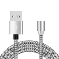 HKM-486099 Three-in-One Magnetic Charging Cable for Android, Type C, and Apple Devices - 1 Meter - 2A Current - Available in Black, Silver, Red, Gold