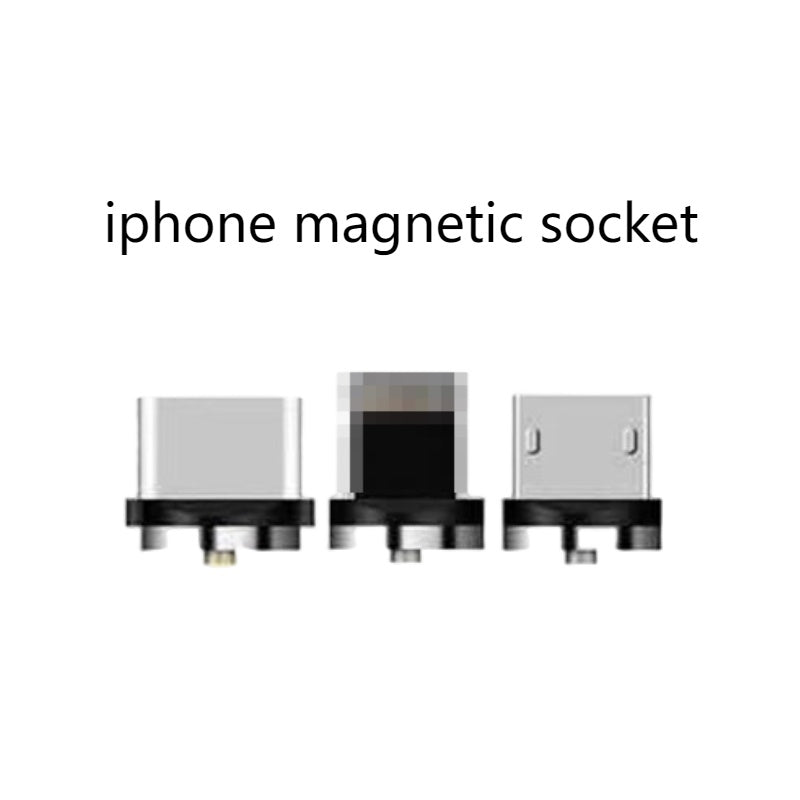 HKM-486099 Three-in-One Magnetic Charging Cable for Android, Type C, and Apple Devices - 1 Meter - 2A Current - Available in Black, Silver, Red, Gold