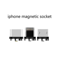 HKM-486099 Three-in-One Magnetic Charging Cable for Android, Type C, and Apple Devices - 1 Meter - 2A Current - Available in Black, Silver, Red, Gold