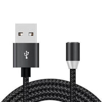 HKM-486099 Three-in-One Magnetic Charging Cable for Android, Type C, and Apple Devices - 1 Meter - 2A Current - Available in Black, Silver, Red, Gold