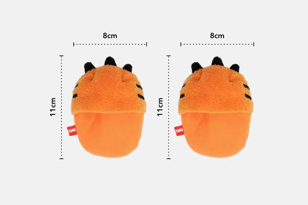 HKM-4861245 Cute Sniffing Sound Plush Tiger Slippers for Pets