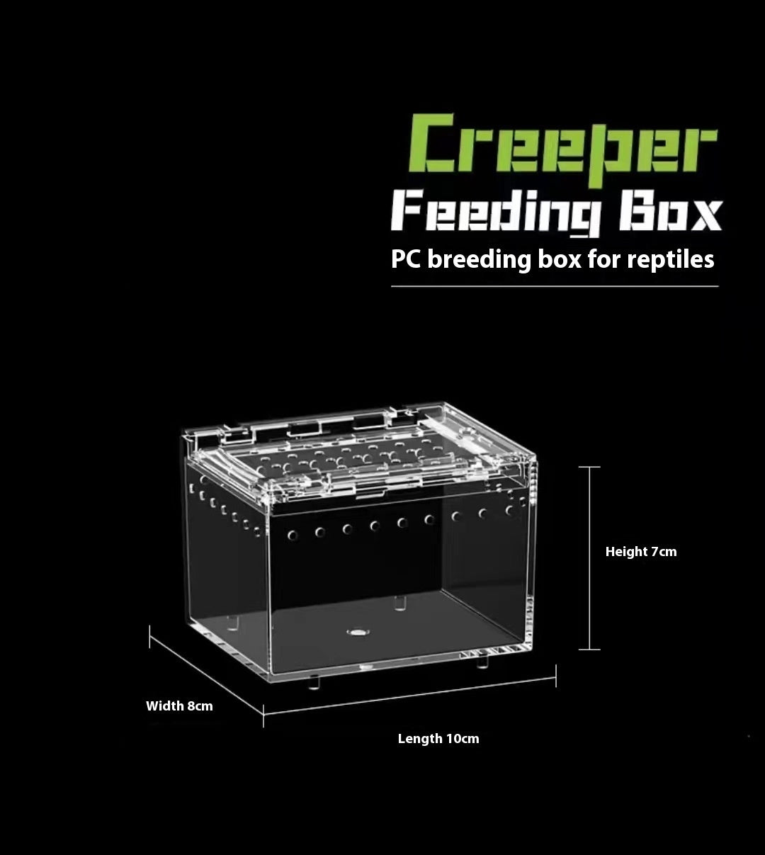 HKM-4861885 Acrylic High Permeability Feeding Box for Reptiles - Multiple Sizes Available