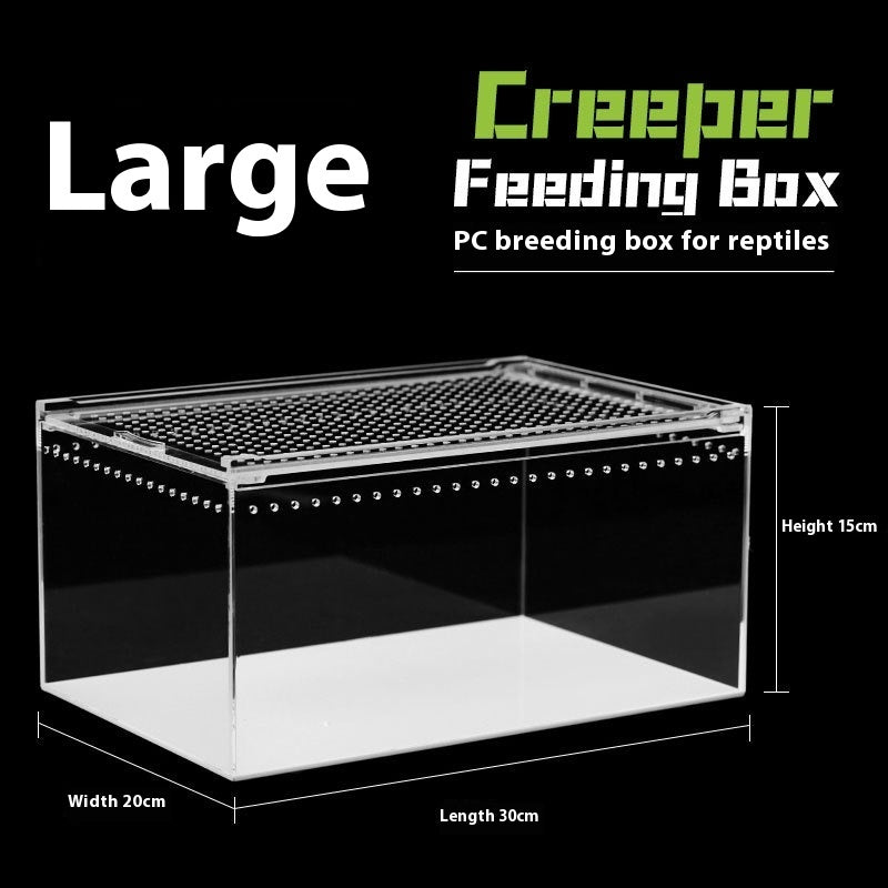 HKM-4861885 Acrylic High Permeability Feeding Box for Reptiles - Multiple Sizes Available