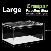 HKM-4861885 Acrylic High Permeability Feeding Box for Reptiles - Multiple Sizes Available