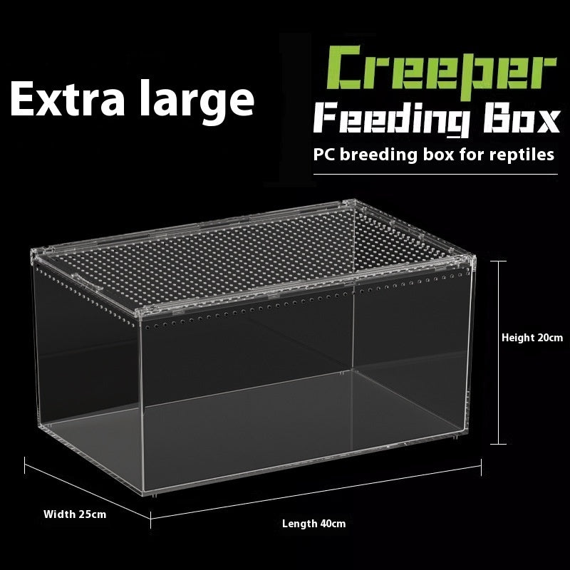 HKM-4861885 Acrylic High Permeability Feeding Box for Reptiles - Multiple Sizes Available