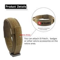 HKM-4862397 Durable Tactical Dog Collar with Velcro and Quick Release Buckle, Adjustable Nylon, Multiple Colors
