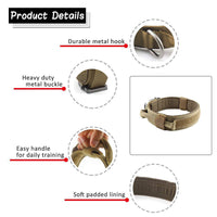 HKM-4862397 Durable Tactical Dog Collar with Velcro and Quick Release Buckle, Adjustable Nylon, Multiple Colors