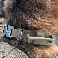 HKM-4862397 Durable Tactical Dog Collar with Velcro and Quick Release Buckle, Adjustable Nylon, Multiple Colors