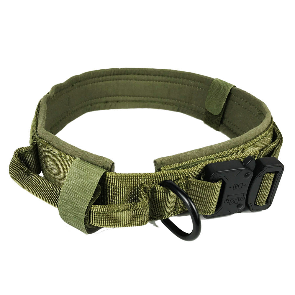 HKM-4862397 Durable Tactical Dog Collar with Velcro and Quick Release Buckle, Adjustable Nylon, Multiple Colors