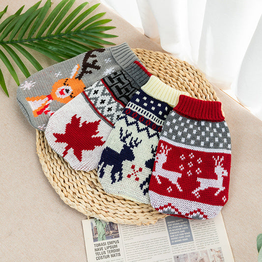 HKM-4864189 Knitted Sweaters for Cats and Dogs - Unisex Autumn and Winter Styles in Multiple Colors and Sizes