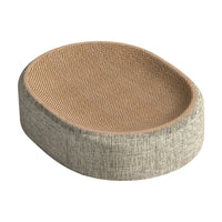 HKM-4866237 Sisal Cat Scratching Board with Integrated Oval Basin - Durable and Wear-Resistant Design