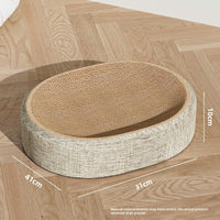 HKM-4866237 Sisal Cat Scratching Board with Integrated Oval Basin - Durable and Wear-Resistant Design