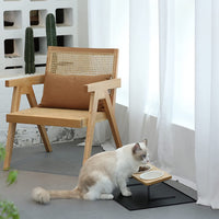 HKM-4866365 Tall Ceramic Cat Water Bowl with Bamboo and Iron Frame, Non-Slip Design, 2 Bowls Included