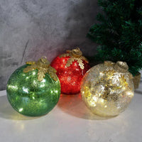 HKM-486675 Glowing Handmade Christmas Decorations – Set of 3 Battery-Powered Decorations