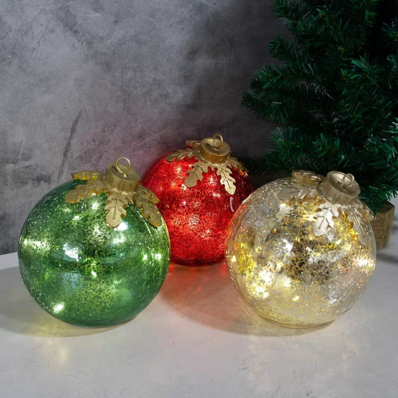 HKM-486675 Glowing Handmade Christmas Decorations – Set of 3 Battery-Powered Decorations
