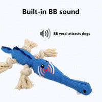 HKM-4867005 Cotton Rope Dog Chewing Toy with Sound - Various Animal Designs for Molar Health