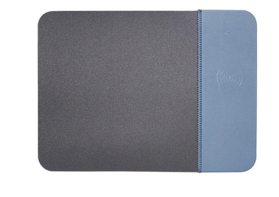HKM-486739 Wireless Charging PU Mouse Pad for Mobile Phones - Available in Black, Gray, Blue, and Pink