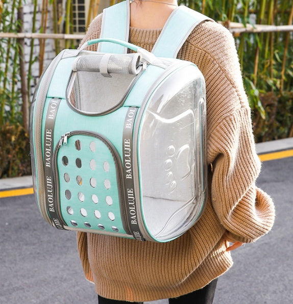 HKM-4868413 Multifunctional Transparent Pet Backpack for Cats and Dogs, Medium Soft Design
