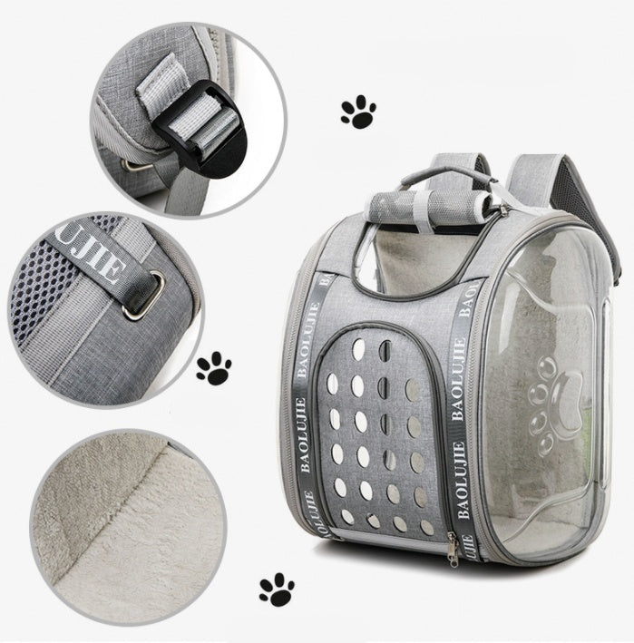 HKM-4868413 Multifunctional Transparent Pet Backpack for Cats and Dogs, Medium Soft Design