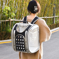 HKM-4868413 Multifunctional Transparent Pet Backpack for Cats and Dogs, Medium Soft Design