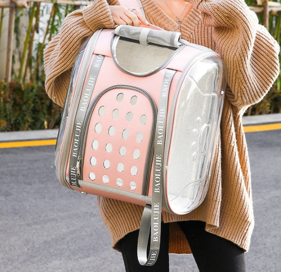 HKM-4868413 Multifunctional Transparent Pet Backpack for Cats and Dogs, Medium Soft Design