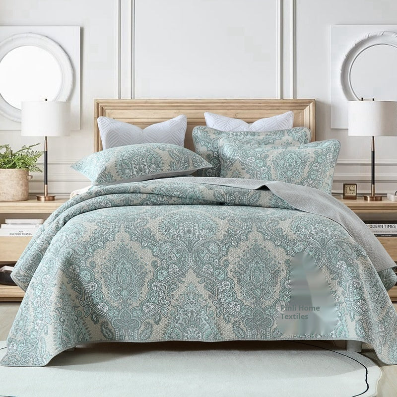 HKM-486867 Double-Sided Pure Cotton Geometric Pattern Bedspread Set, 3 Piece for 1.8m Bed