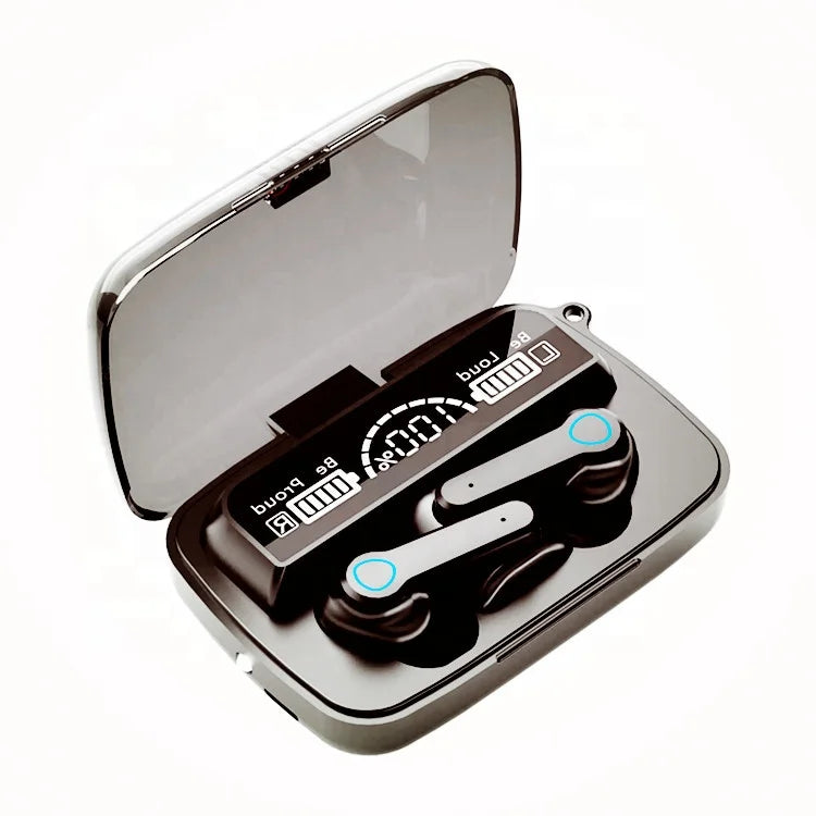 HKM-486867 M19 Wireless Bluetooth Earbuds with LED Display, Waterproof Design, and Power Bank Function