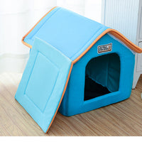 HKM-4870205 Cozy Non-Slip Pet Folding Bed with Breathable Sponge and Cotton Fabric - Multiple Sizes Available
