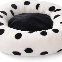 HKM-4870589 Cozy 23 Inch Round Donut Cat Bed with Non-Slip Bottom, Washable Plush Pet Bed for Small Dogs and Cats