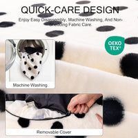 HKM-4870589 Cozy 23 Inch Round Donut Cat Bed with Non-Slip Bottom, Washable Plush Pet Bed for Small Dogs and Cats