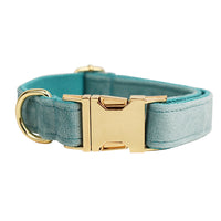 HKM-4871229 Stylish Velvet Pet Collar and Traction Rope Set with Bow and Flower Accessories