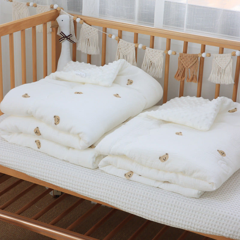 HKM-487187 Children's Pure Cotton Wrinkled Gauze Quilt with Bean Down Filling – Multiple Sizes & Designs for All Seasons