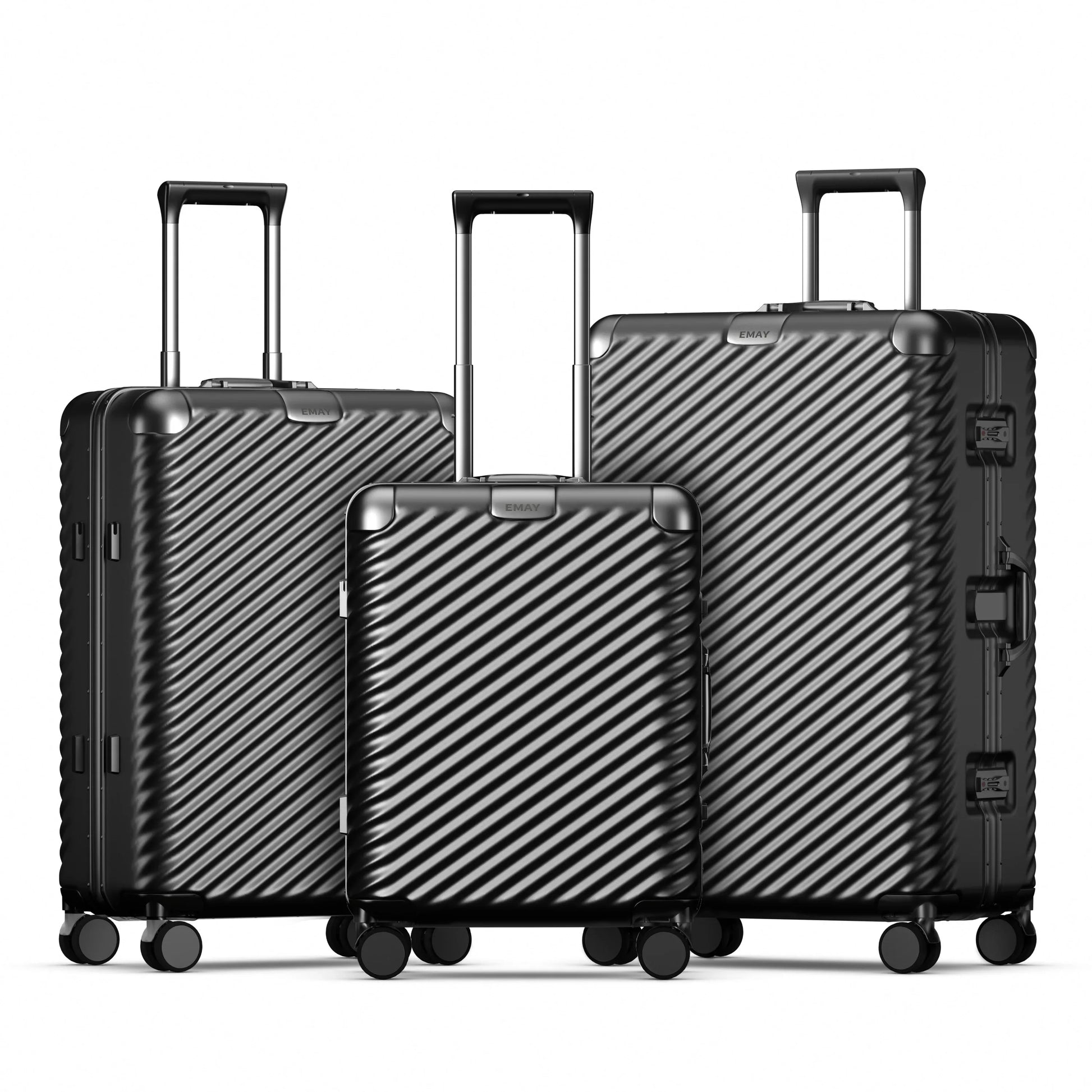 HKM-487251 Lightweight Aluminium Frame PC Carry-On Trolley Case Travel Suitcase Set