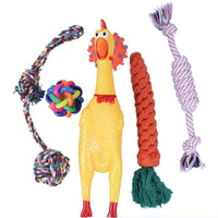 HKM-4872765 10-Piece Durable Dog Toy Set for Chewing and Boredom Relief