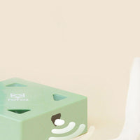 HKM-487315 Intelligent Magic Box with Feathers for Cats - Electric Interactive Toy in Matcha Green and Taro Purple