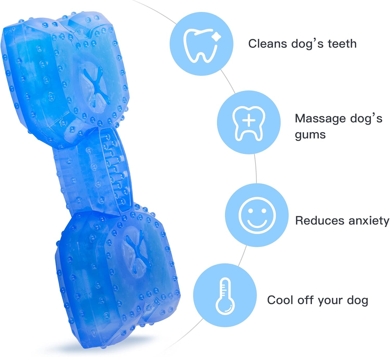HKM-4873405 Cooling Teether Chew Toy for Dogs - Freezable Non-Toxic Puppy Dental Health Toy