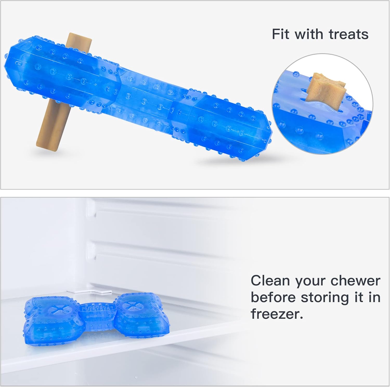HKM-4873405 Cooling Teether Chew Toy for Dogs - Freezable Non-Toxic Puppy Dental Health Toy