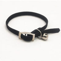 HKM-4873917 Adjustable Polyester Cat Collar with Bell - Monochrome Colors: Black, Purple, Pink