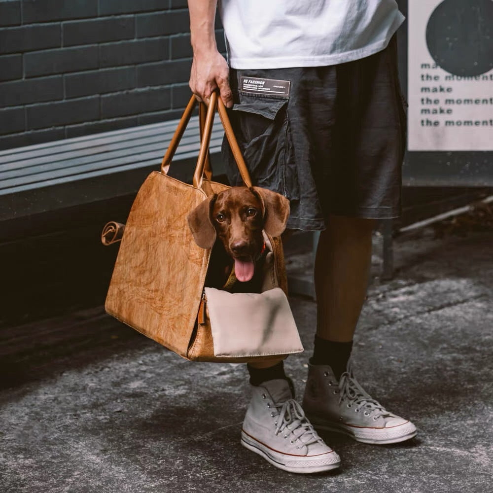 HKM-4874173 Portable Brown Dog Diaper Bag for Travel and Pet Car Kennel Storage
