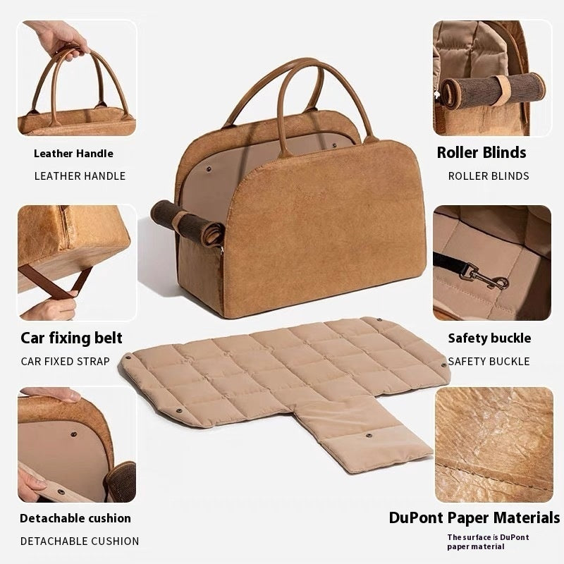 HKM-4874173 Portable Brown Dog Diaper Bag for Travel and Pet Car Kennel Storage