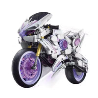 HKM-487443 Mechanical Plastic Bull Motorcycle Model Assembly Toy for Boys, 1:8 Scale, Ages 5 and Up