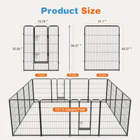 HKM-4875197 Metal Indoor Dog Playpen with Door - Portable Exercise Pen for Small to Large Dogs, 8-Panel Configuration