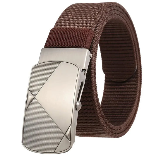 HKM-487571 Custom Leather Belt with Nylon Woven Tape and Tungsten Buckle - Model Ly36-23547-1