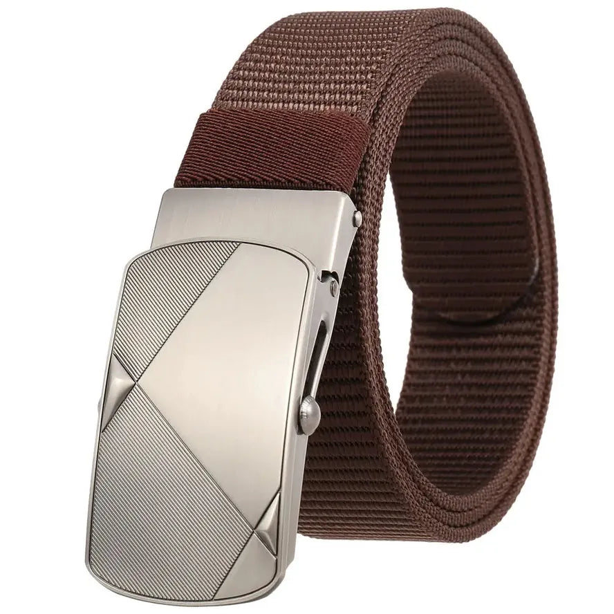 HKM-487571 Custom Leather Belt with Nylon Woven Tape and Tungsten Buckle - Model Ly36-23547-1