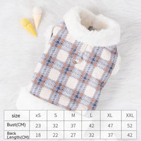 HKM-4876477 Thermal Velvet Rabbit Fur Plaid Coat for Pets - Autumn & Winter Styles in Pink and Blue