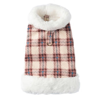 HKM-4876477 Thermal Velvet Rabbit Fur Plaid Coat for Pets - Autumn & Winter Styles in Pink and Blue